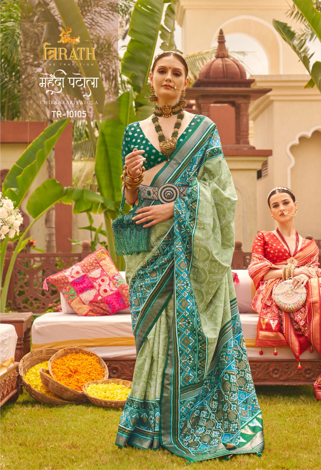 Mehendi Patola By Trirath  Designer Patola Saree Catalog